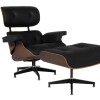 POLTRONA CHARLES EAMES CON APOYA PIE - TAPIZADA EN CUERO NEGRO POLTRONA CHARLES EAMES CON APOYA PIE - TAPIZADA EN CUERO NEGRO