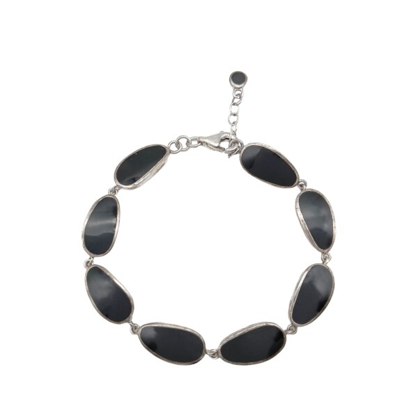 Pulsera Oval-Plata 925-Piedra ónix-PU3487 conpiedra