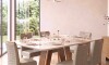 Juego De Comedor - 6 Sillas + Mesa Vidrio - Celeste Marrón | Beige