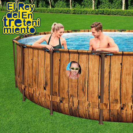 Piscina Bestway Rattan Deluxe 19480 L +bomba + Regalo Marrón