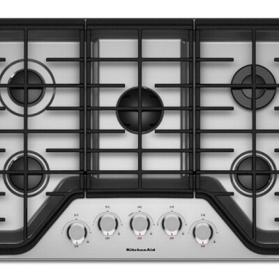 ESTUFA EMPOTRABLE KITCHEN-AID, 30"-76CM, 5 QUEMADORES, A GAS 001
