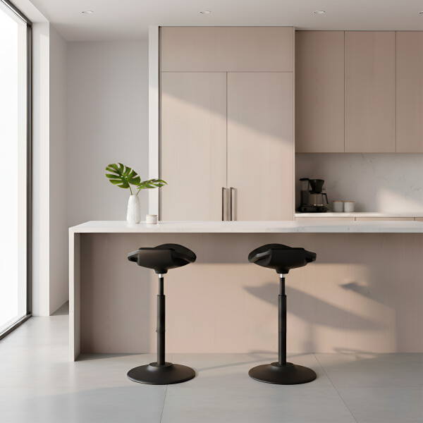 Taburete Banco Ergonómico Ajustable 360° HYBRICHAIR FLOW V2 Color Negro