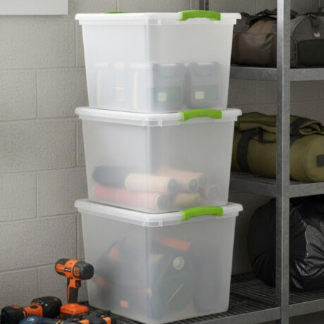 Set x3 Caja organizadora 45 lts Wenbox TRANSPARENTE