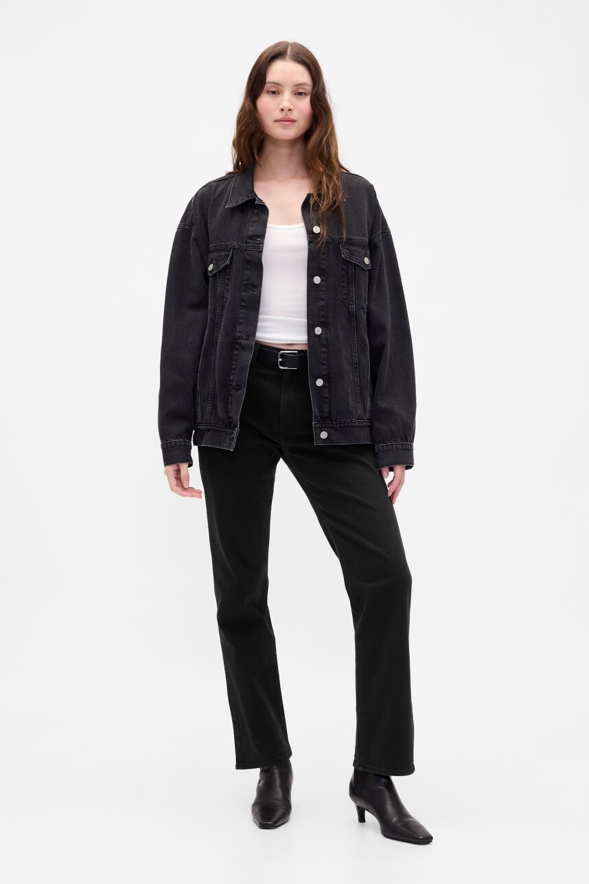 Jean 90S Straight Mujer Black Wash