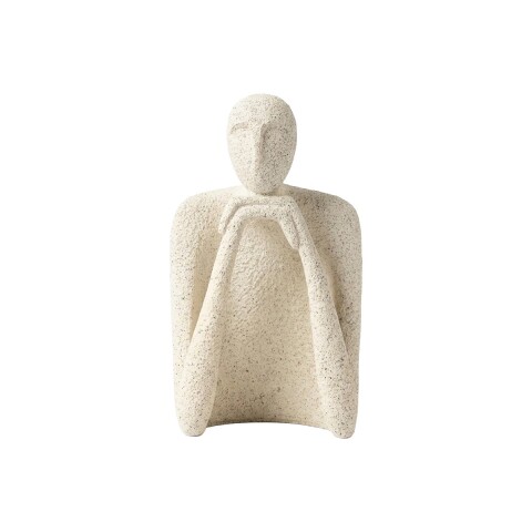 FIGURA PERSONA CERAMICA MARFIL 12X20CM Unica