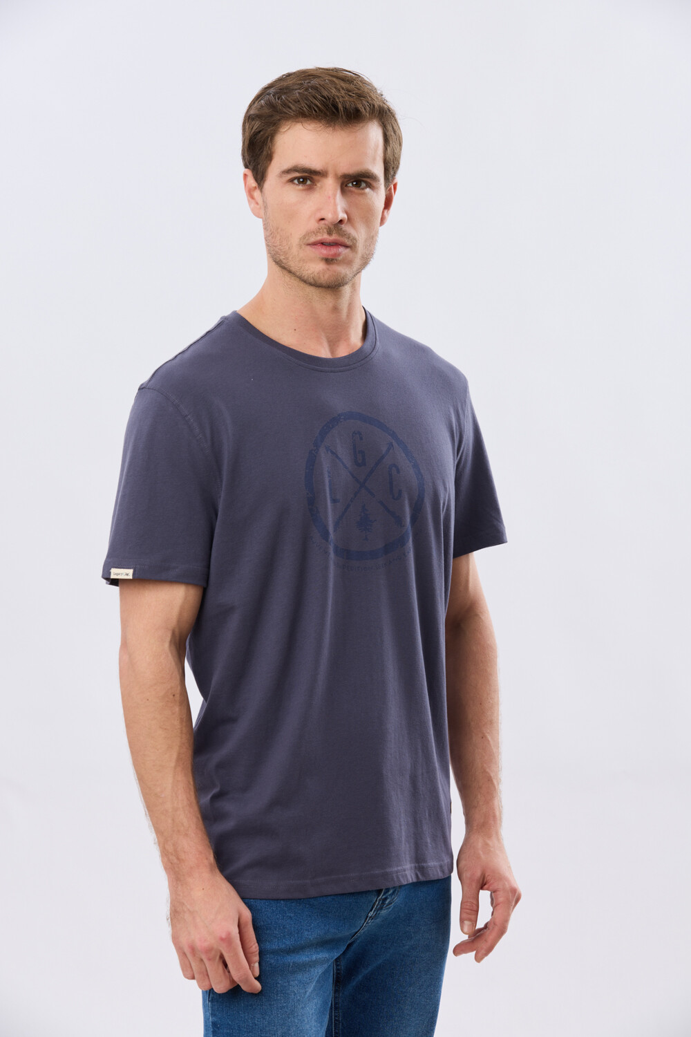 REMERA ESTAMPADA DE ALGODÓN Azul