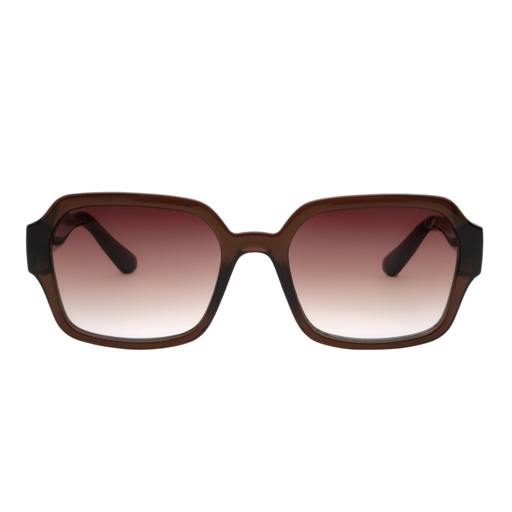 Lentes De Sol Policarbonato P1 Natal 2025 Cuadrado Gradiente Marón/Marrón