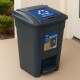 Tarro de residuos con ruedas pedal 60 lts AZUL
