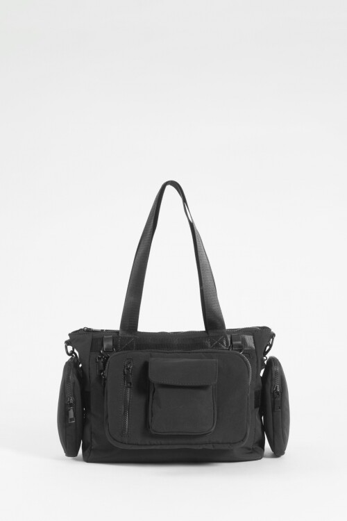 Cartera con bolsillo removible y correa regulable negro