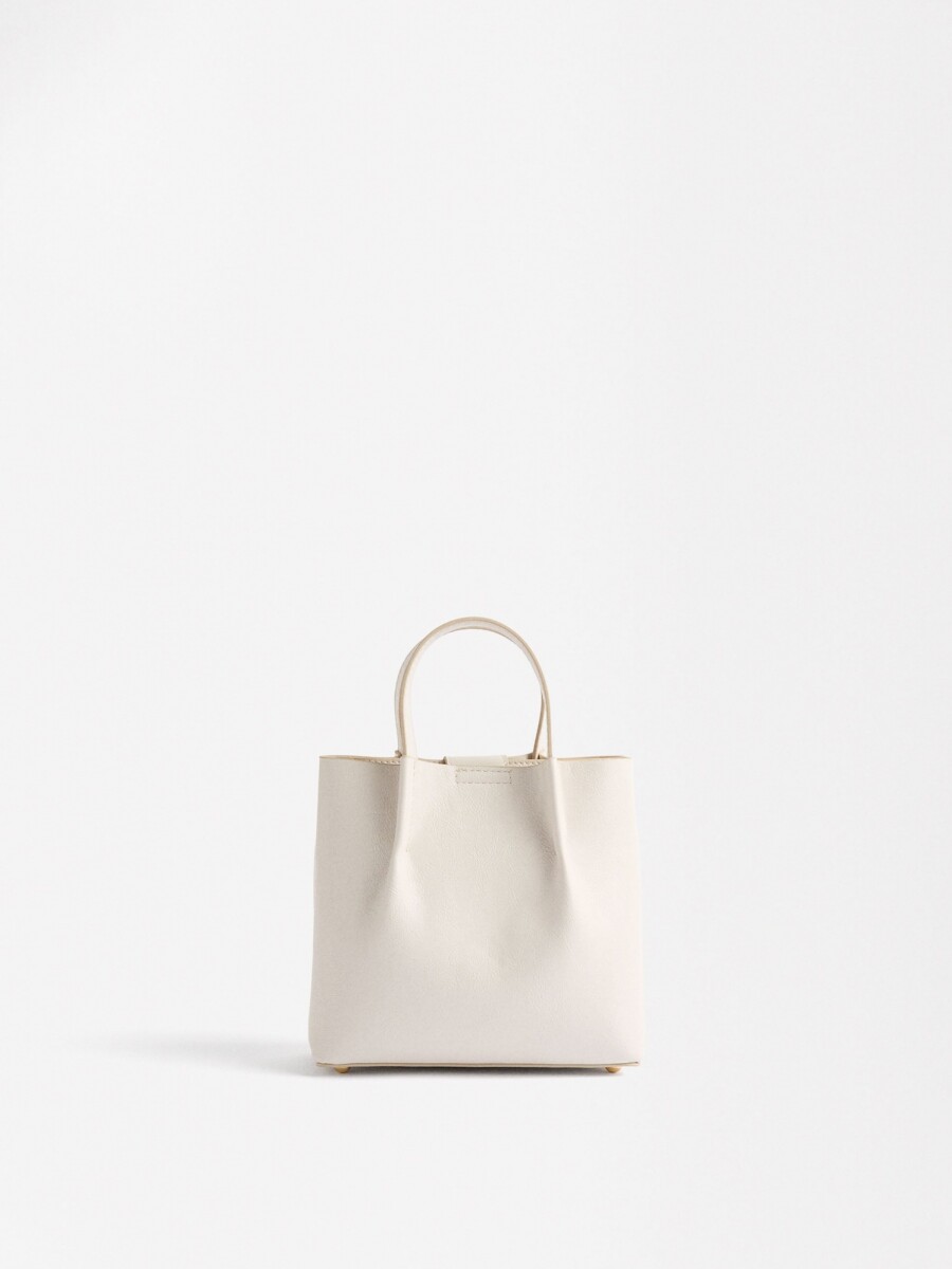 Bolso Tote Con Efecto Craquelado crudo