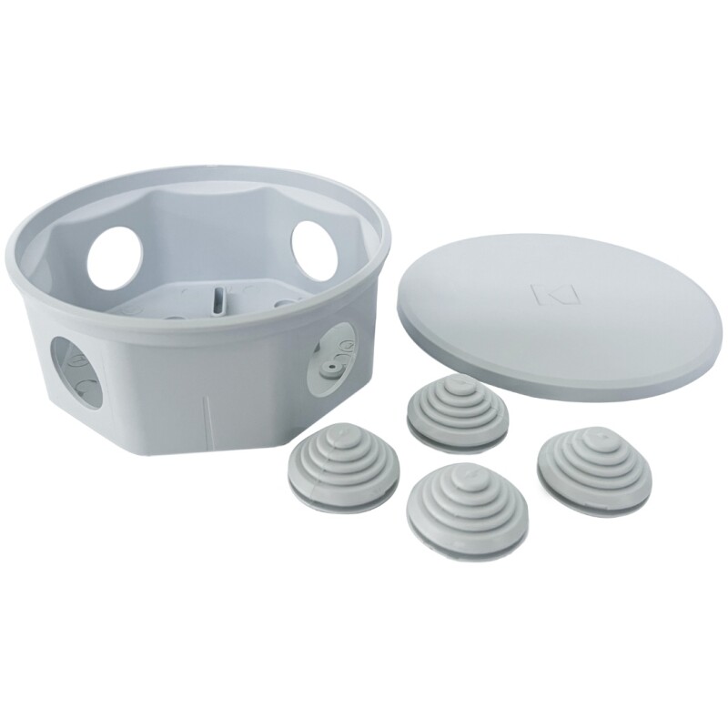 CAJA EXT. PLAST. DE CONEXIÓN CON TAPA Y CONECTORES. GRIS KALOP CAJA EXT. PLAST. DE CONEXIÓN CON TAPA Y CONECTORES. GRIS KALOP