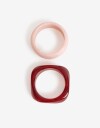 Pulseras Rígidas Sets Acrilico Set De Pulseras Resina - Rojo Burdeaux