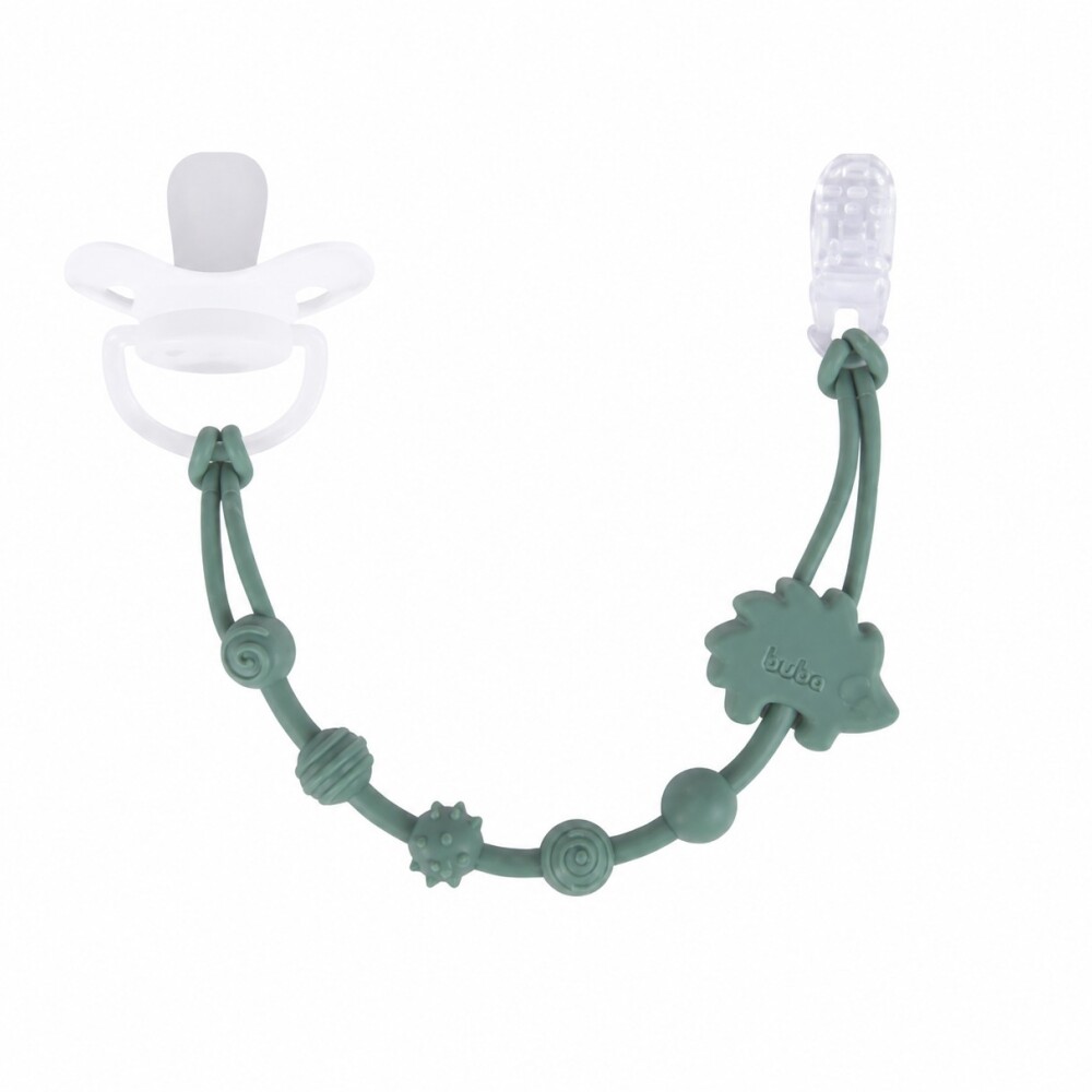 Clip para chupete silicona BUBA Cloudy verde