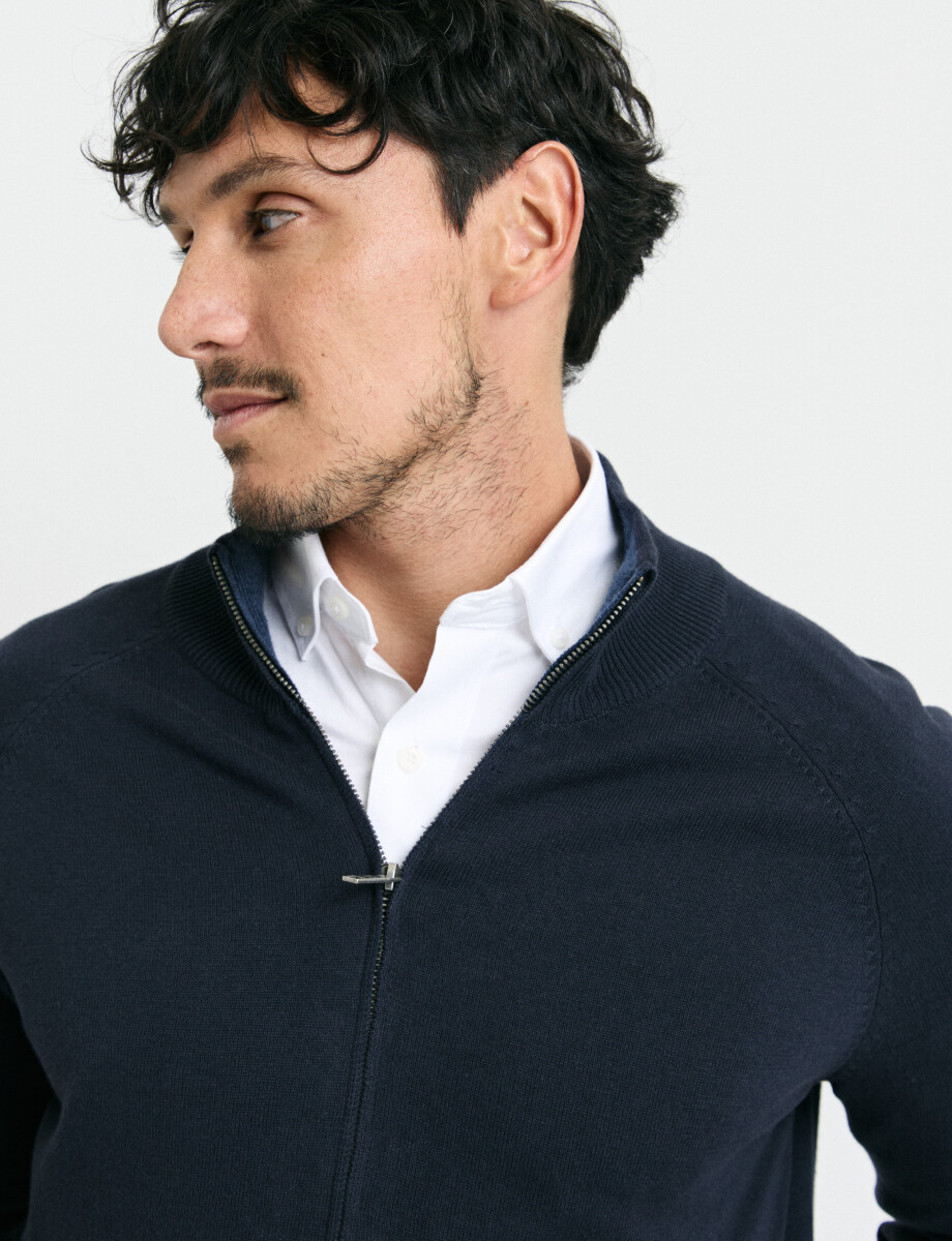 470981 CARDIGAN HARRINGTON LABEL Azul Oscuro