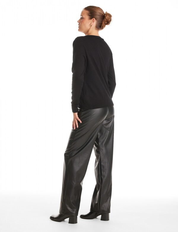 Buzo Combinado Suede NEGRO