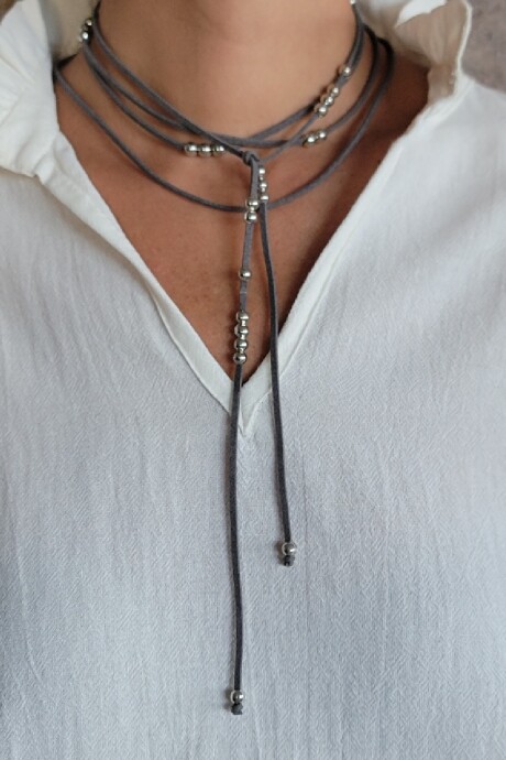 Collar Corbatín Gris - Plata