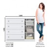 Cómoda Americano 4 Cajones 1 Puerta Blanco Cómoda Americano 4 Cajones 1 Puerta Blanco