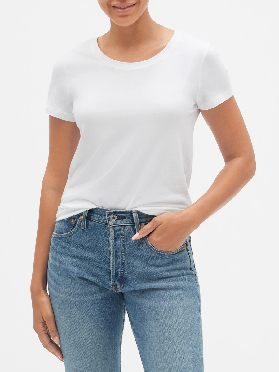 Remera Manga Corta Cuello Redondo Mujer - White 2 