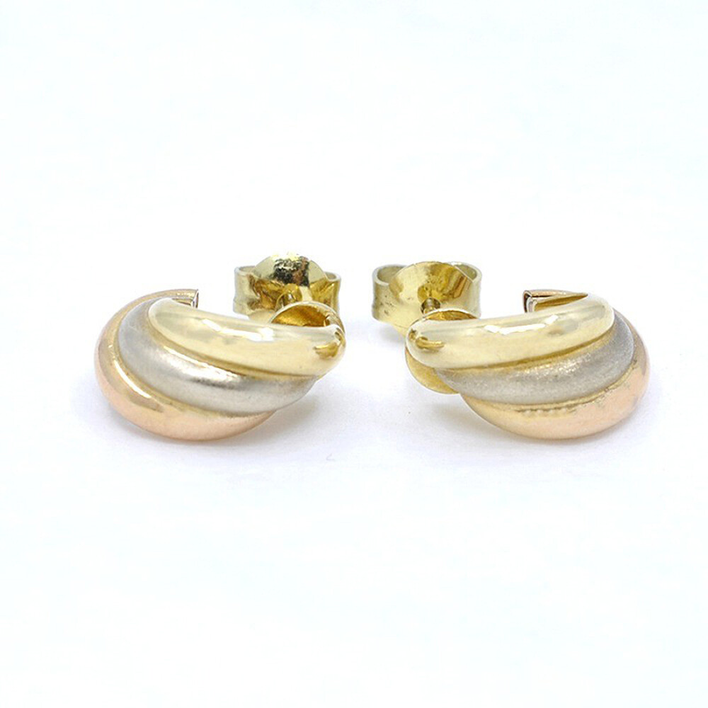 Caravanas En Oro 18K De 3 Colores Caravanas En Oro 18K De 3 Colores