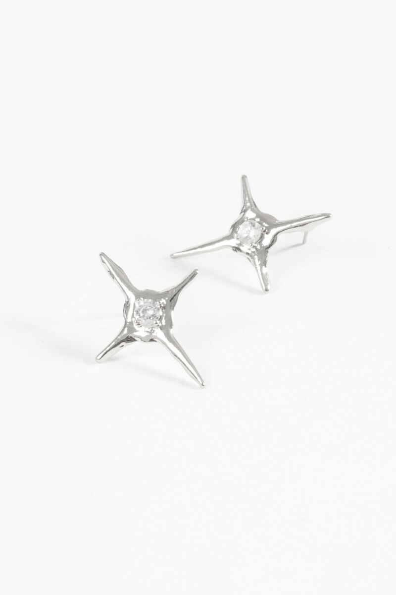 Caravanas estrellas strass plateado