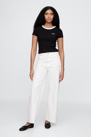 Remera Mini Logo Gap Mujer Black White Pk