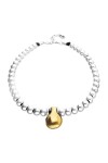 COLLAR DE BOLAS MEDIANAS BAÑADAS EN PLATA DE LEY Y BOLA GRANDE BAÑADA EN ORO 18K Colgante