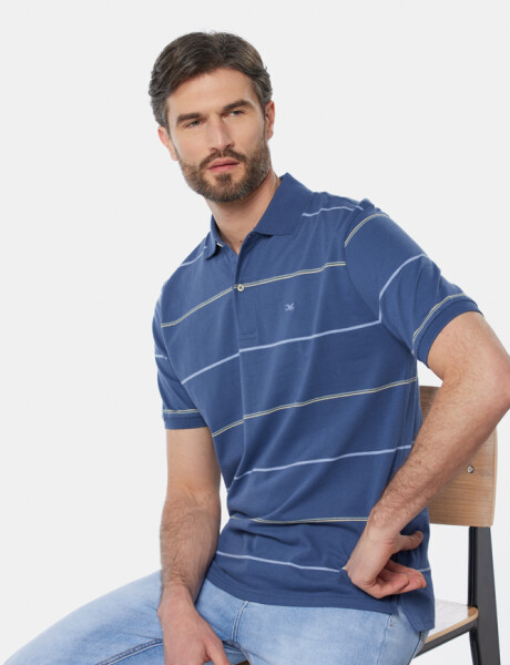 POLO JERSEY RAYADA Azul