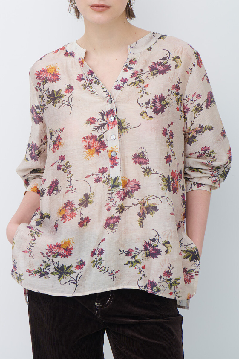 CAMISA JULIA FLORAL BEIGE