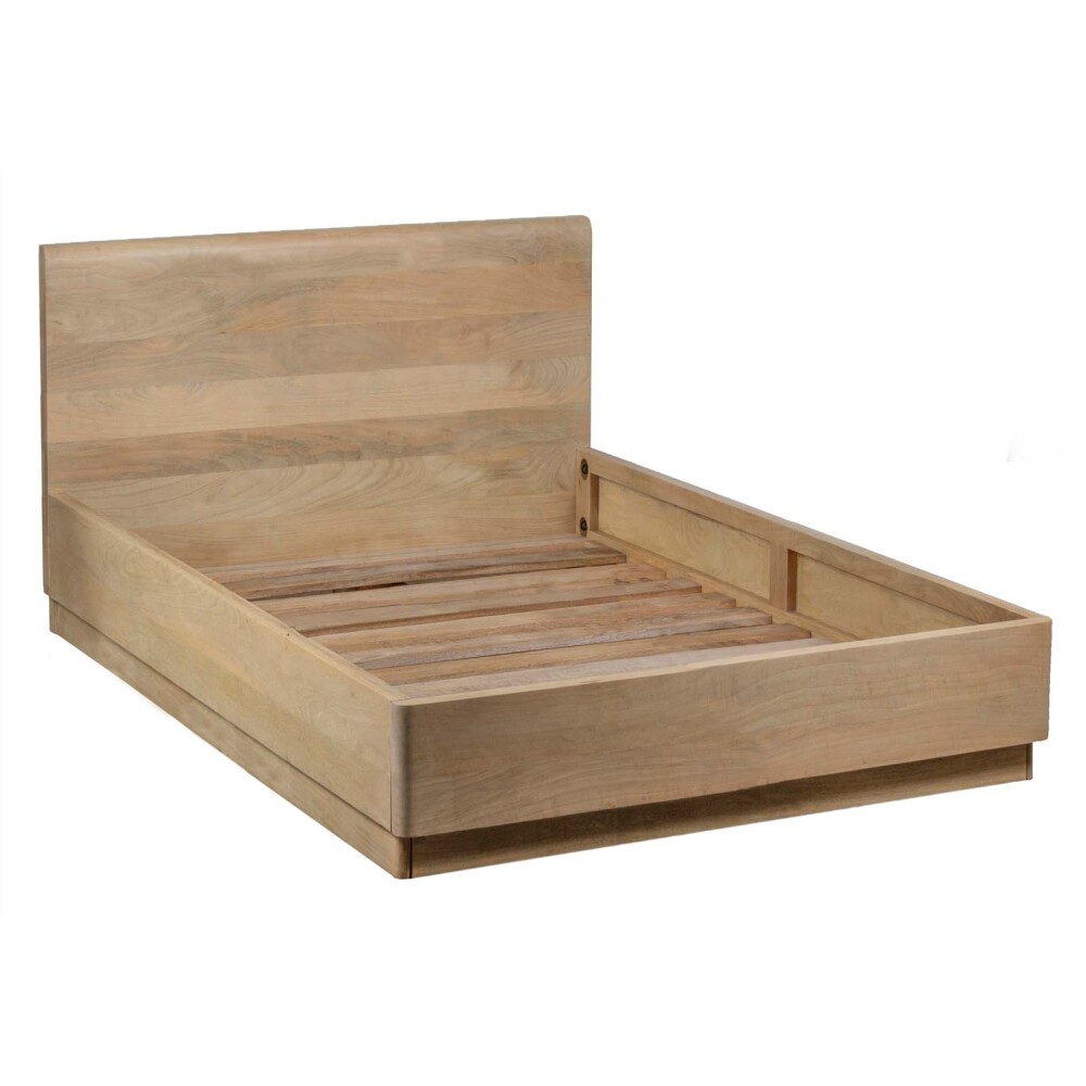 CAMA 2 PLAZAS MADERA NATURAL-BEIGE CUARZO