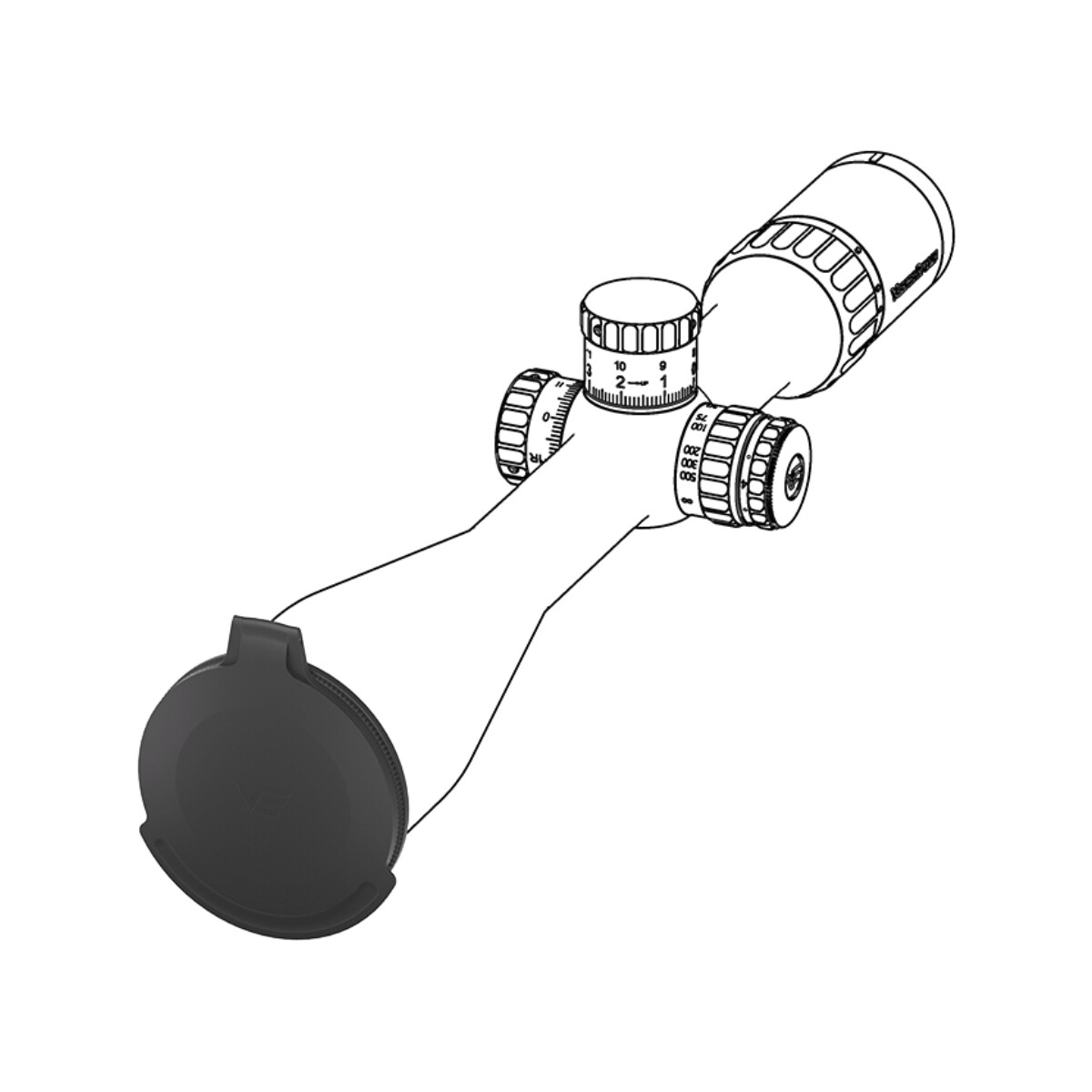 Tapa abatible para mira - Lente de 56mm de diámetro 