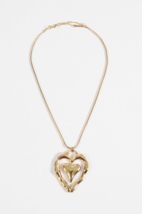 Collar acero dije cora dorado