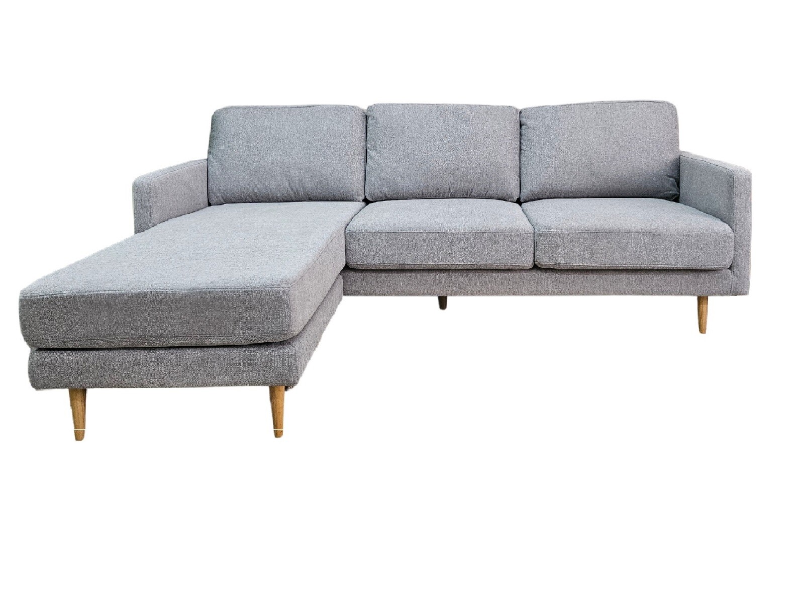 Sofa con Chaise PRADA - Light Grey Tela Rústica 
