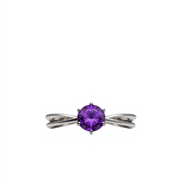 Anillo Solitario Amatista . Plata 925 - AN4747 sinpiedra