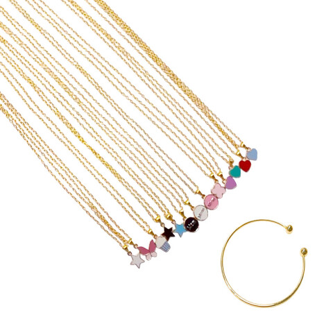 Collar y pulsera dorada varios diseños Collar Y Pulsera Dorada Varios Diseños