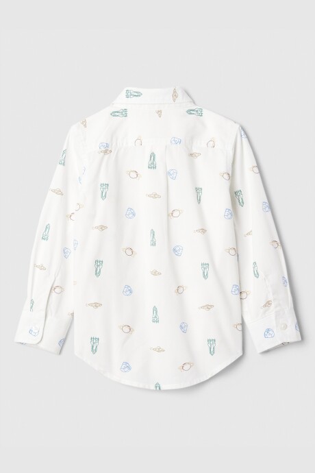 Camisa Poplin Toddler Niño New Off White