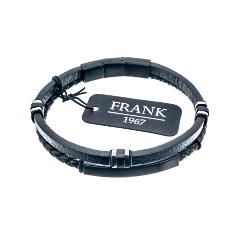 Pulsera de cuero y acero, FRANK Pulsera de cuero y acero, FRANK