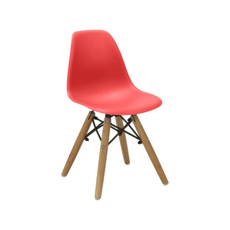 SILLA POLIPROPILENO-Y-MADERA ROJO S601 KIDS