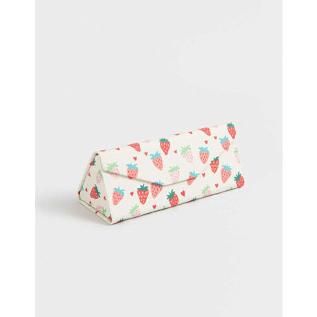Estuches De Anteojos Con Frutillitas ''berry'' Blanco Crudo