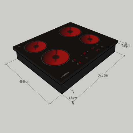 anafe eléctrico vitroceramica 4 discos COLOR UNICO