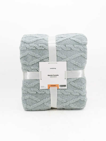 FLANNEL TRAMA ROMBOS 2 PLAZAS GRIS