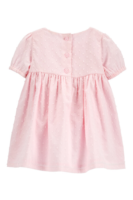 Vestido de algodón, con lunares bordados y encaje Sin color