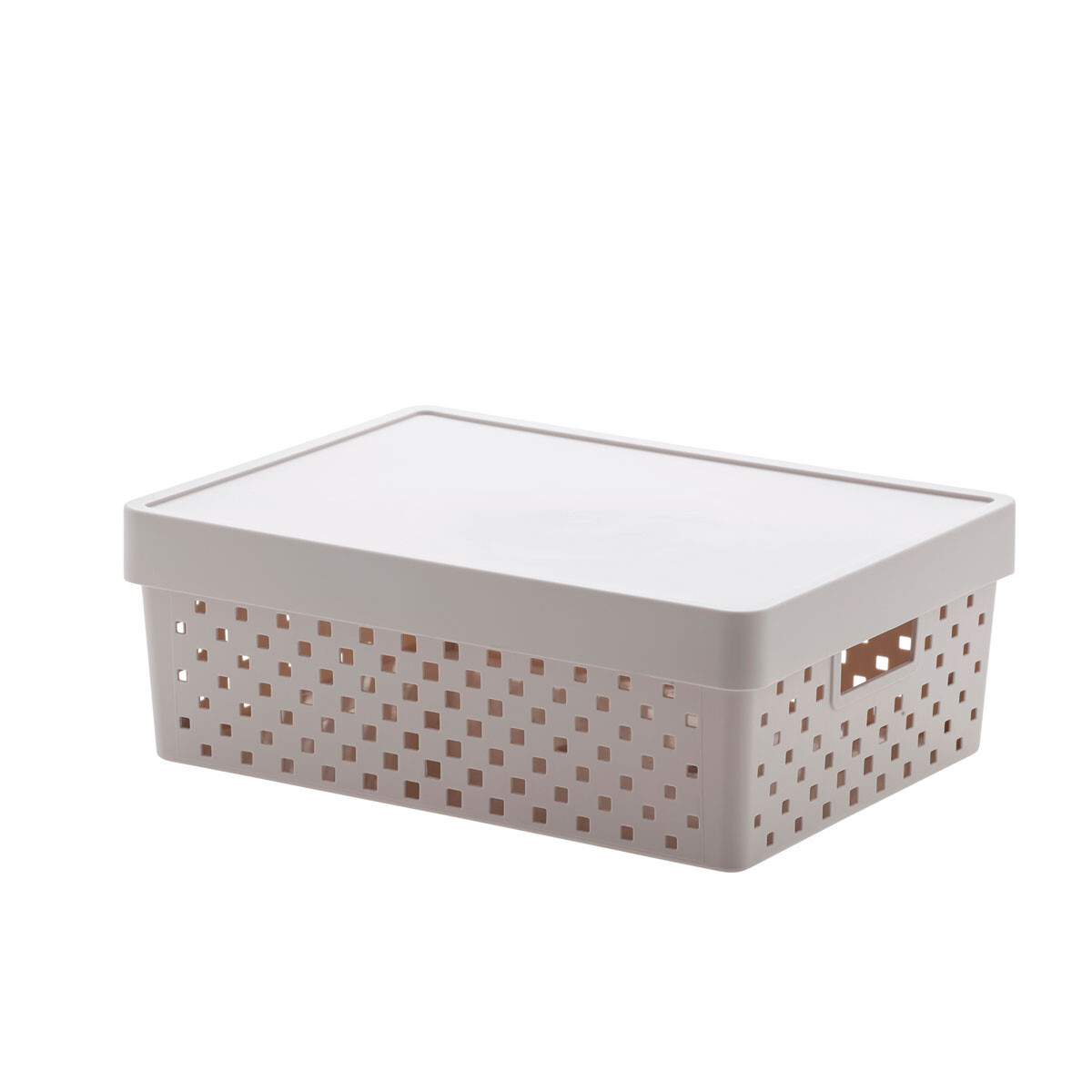 ORGANIZADOR QUADRATTA CON TAPA 39X29X14 CMS CREMA 