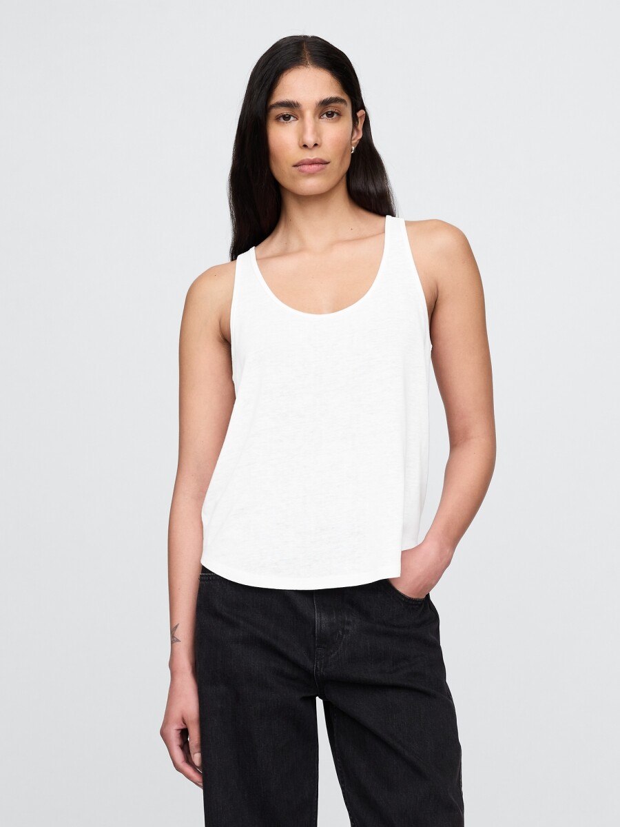 Musculosa De Lino Mujer - Fresh White 