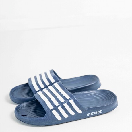 Sandalia Franjas Azul con Blanco Sandalia Franjas Azul con Blanco