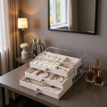 Organizador De Joyas Gamuza Con 3 Cajones Desmontables Organizador De Joyas Gamuza Con 3 Cajones Desmontables