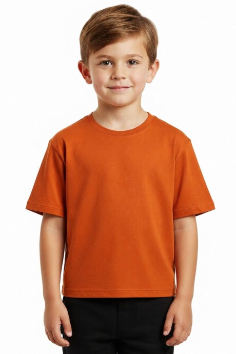 Remera Básica Infantil en Algodón Naranja