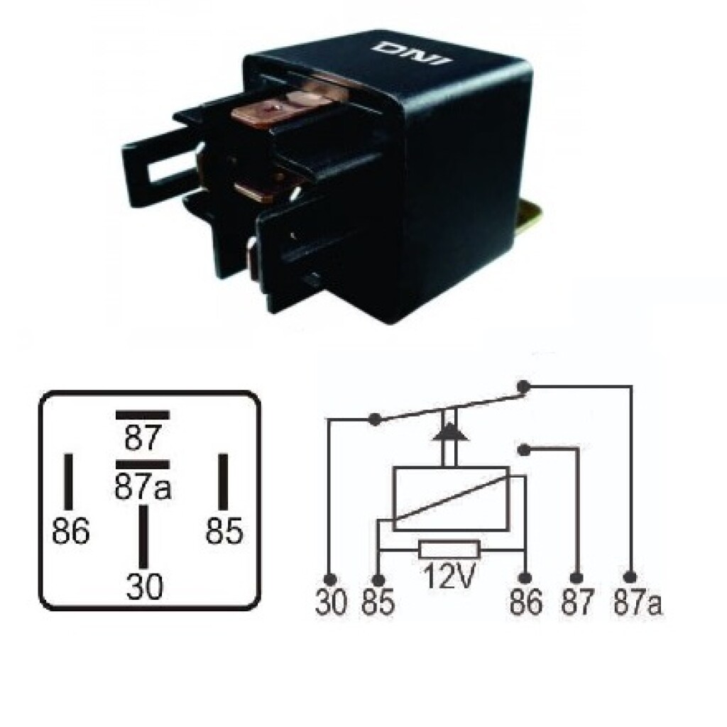 Relé auxiliar 12V 5 terminales
