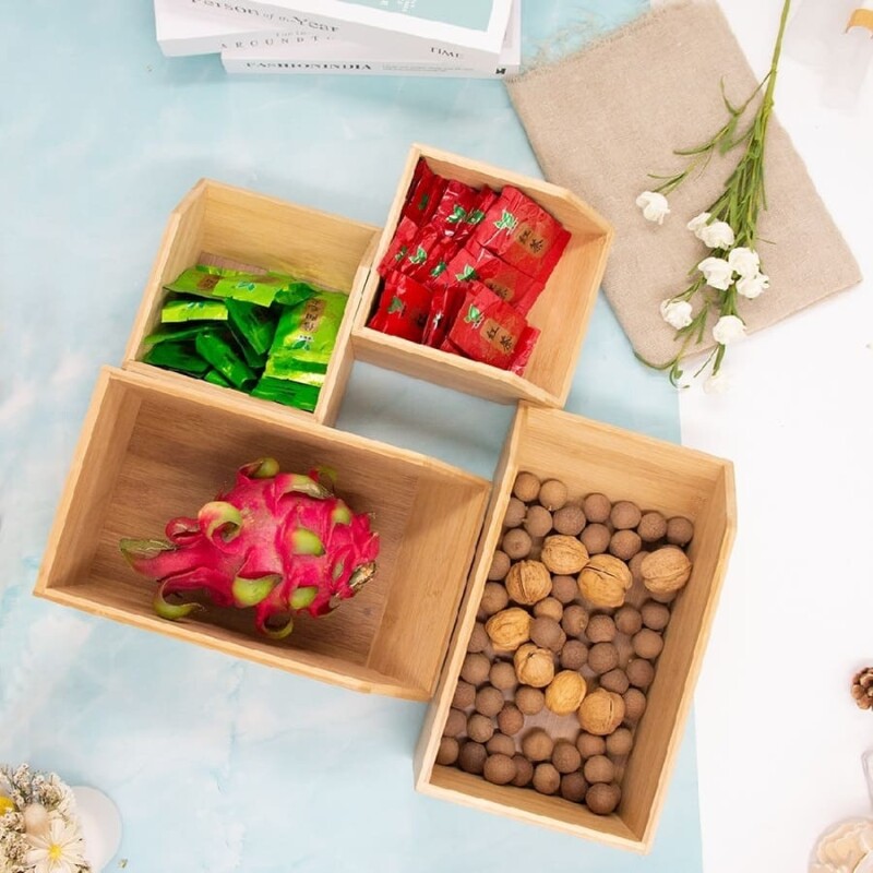 Contenedor apilable bambú Contenedor apilable bambú