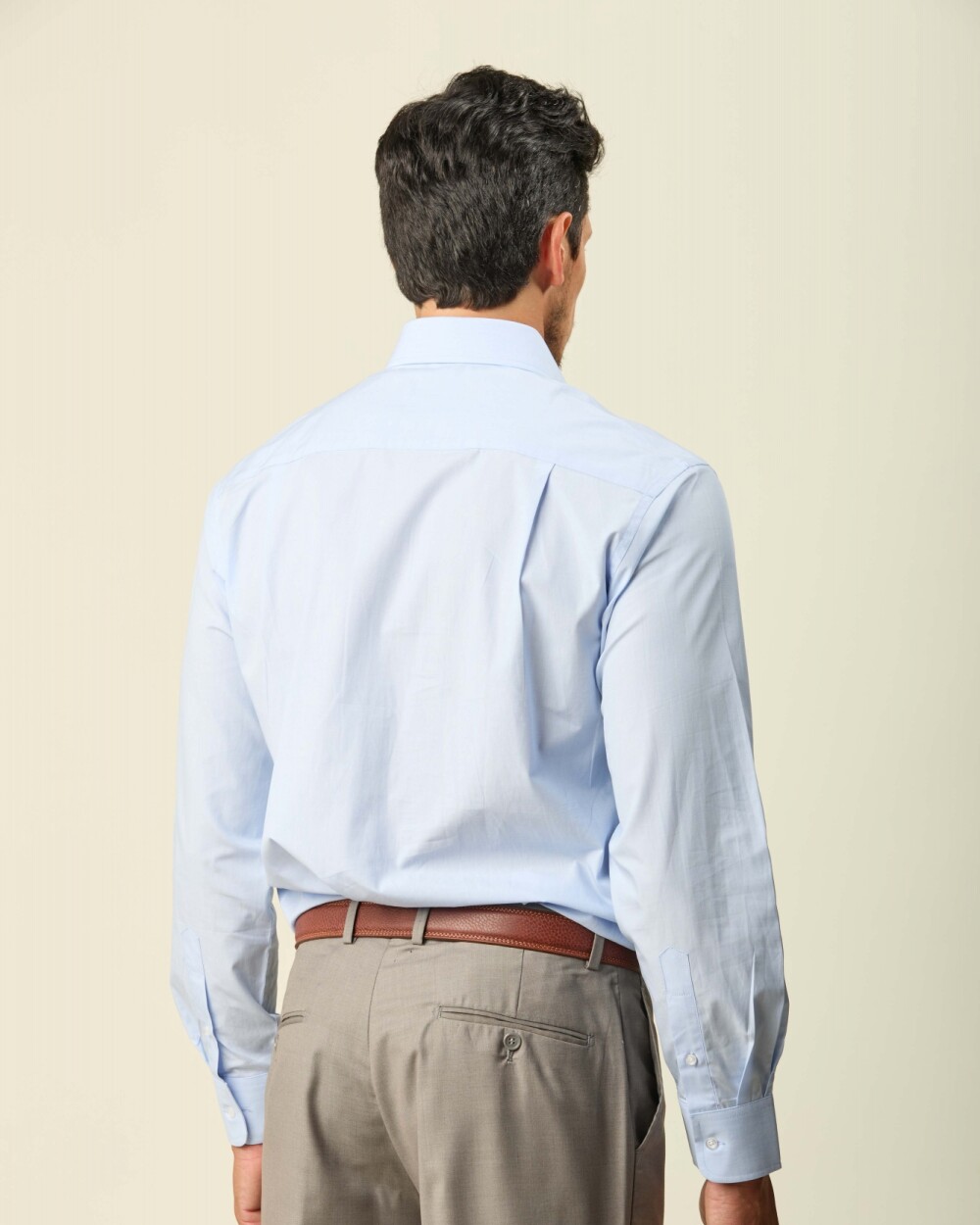 Camisa Verelli Vestir Algodón Manga Larga Celeste