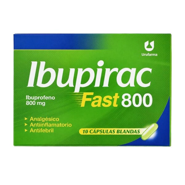 Ibupirac Fast 800 10 Cápsulas Blandas - Urufarma Ibupirac Fast 800 10 Cápsulas Blandas - Urufarma